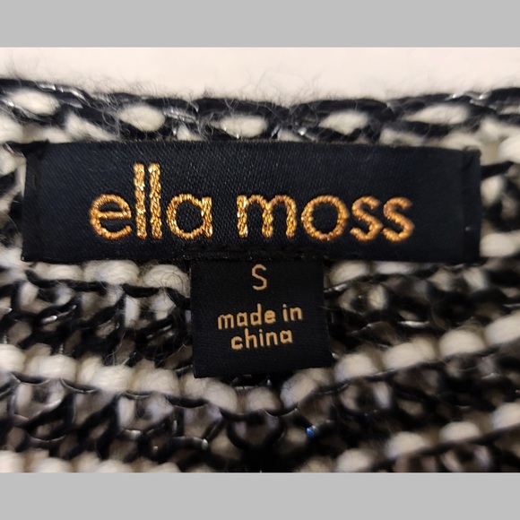 Ella moss gorgeous black white and gray wool sweater chevron style perfect - Picture 3 of 3